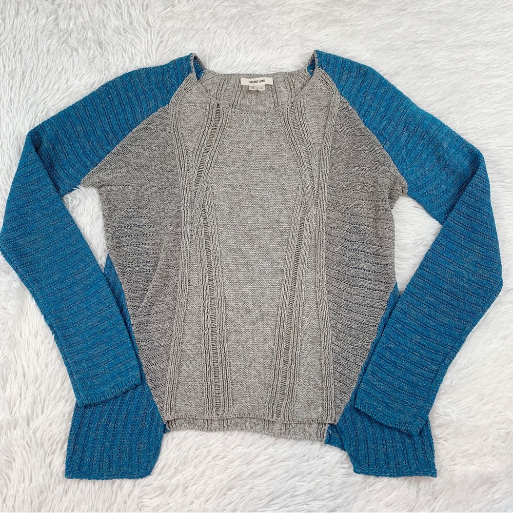 Helmut Lang Long Sleeve Color-Block Pullover Swea… - image 2